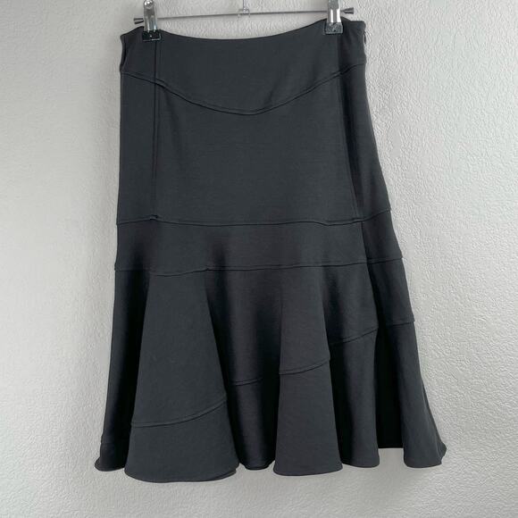 Altuzarra Black A-Line Tiered Flared Midi Knee Length Trumpet Skirt 2 - Picture 11 of 12